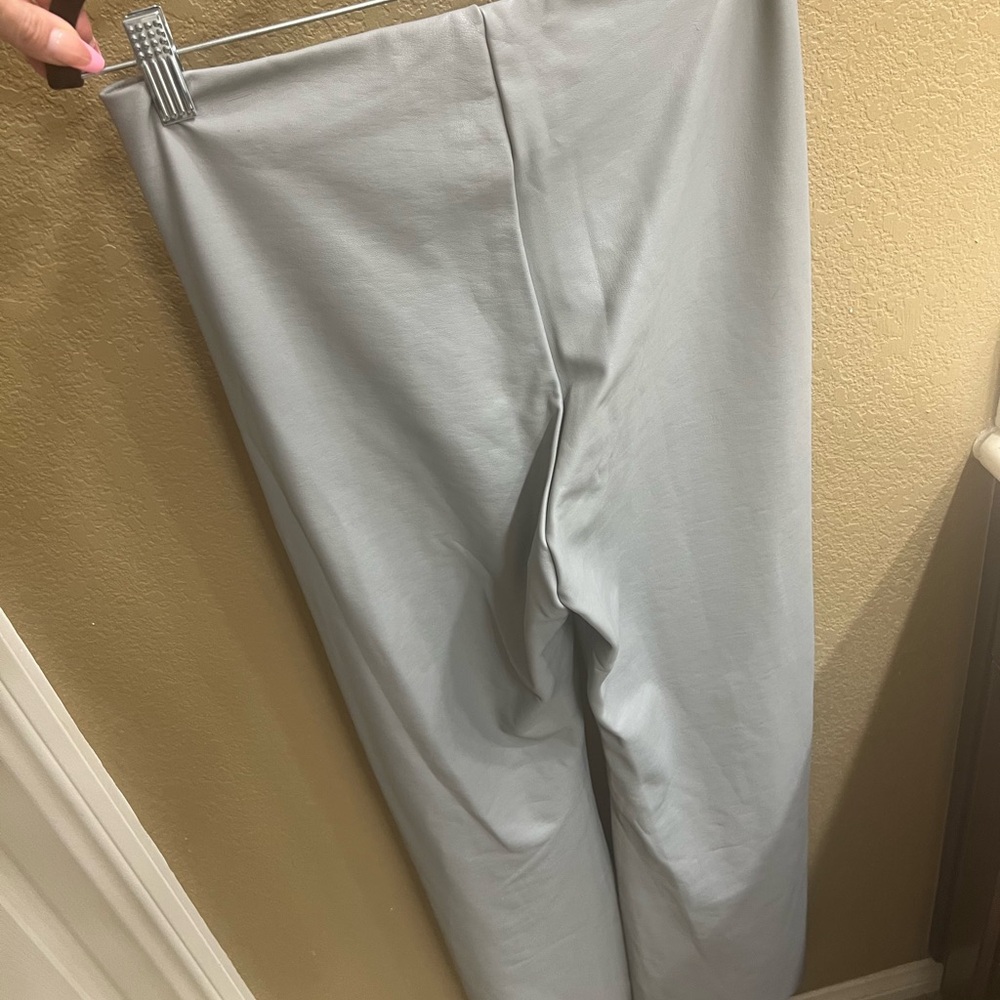 SKIMS silver vegan leather pants